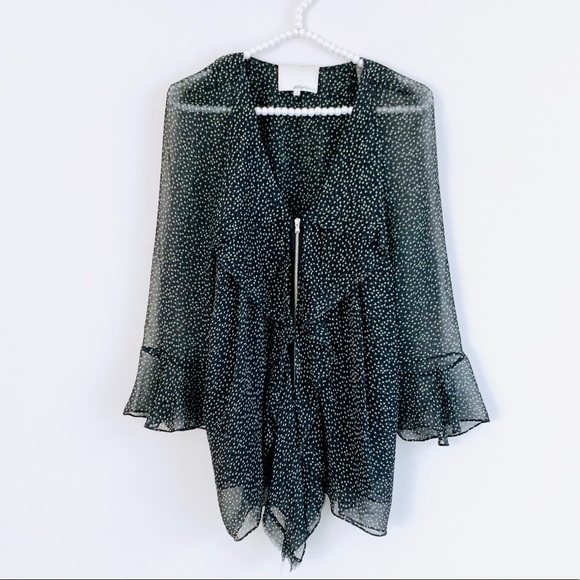3.1 Phillip Lim Tops - 3.1 Philip Lim Ruffle Polka Dot Zipper Blouse